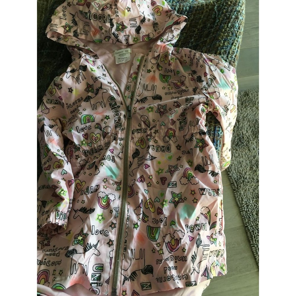 Forever Me Girls size 4T Unicorns, Rainbows, Stars, Pink, Hearts, Thin, Lined Ja
